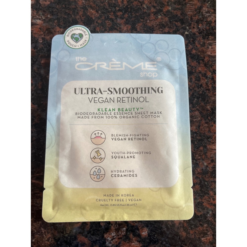 Creme Shop Ultra-Smoothing Vegan‎ Retinol Essence Sheet Mask Squalane Ceramides